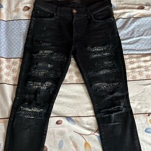 Amiri Black Paisley Thrasher Jeans